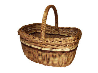 basket wicker from a vine, on a white background