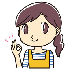 女性　主婦　アイコン OK good コミック風