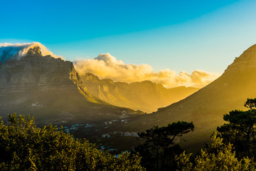 Table Mountain view in sunset time,Cape Town, South Africa