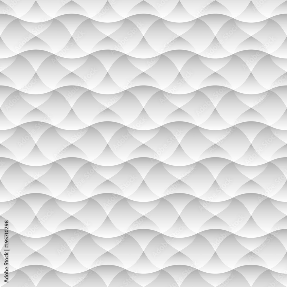 Poster geometric white seamless pattern background of abstract waves