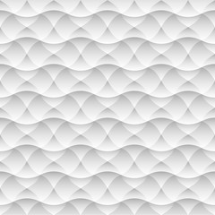 Geometric white seamless pattern background of abstract waves