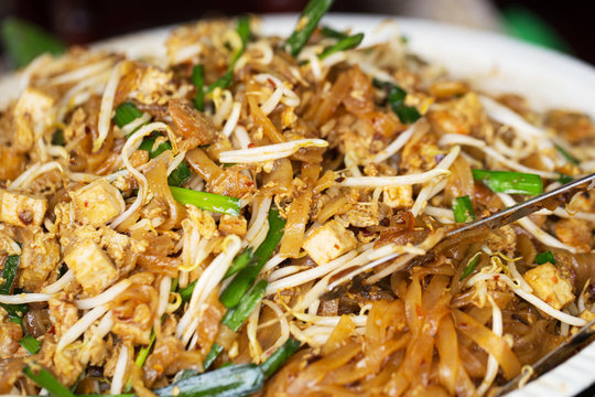 Pathai or Padthai Most popular Fried Noodle yummy Thai Street Food.