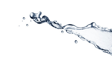 Blue water splash isolated on white background