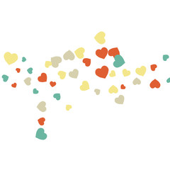 Vector Confetti Background Pattern.  Element of design.  Colored hearts on a white background