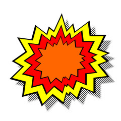 Explosion! Pop art cartoon comic isolated. Vector illustration.
