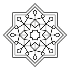 Beautiful Mandala Shape for Coloring. Vector Mandala. Christmas. Oriental. Book Page. Lines