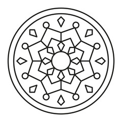 Obraz premium Beautiful Mandala Shape for Coloring. Vector Mandala. Christmas. Oriental. Book Page. Lines