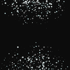 Beautiful falling snow. Abstract semicircle with beautiful falling snow on black background. Marvelous Vector illustration.