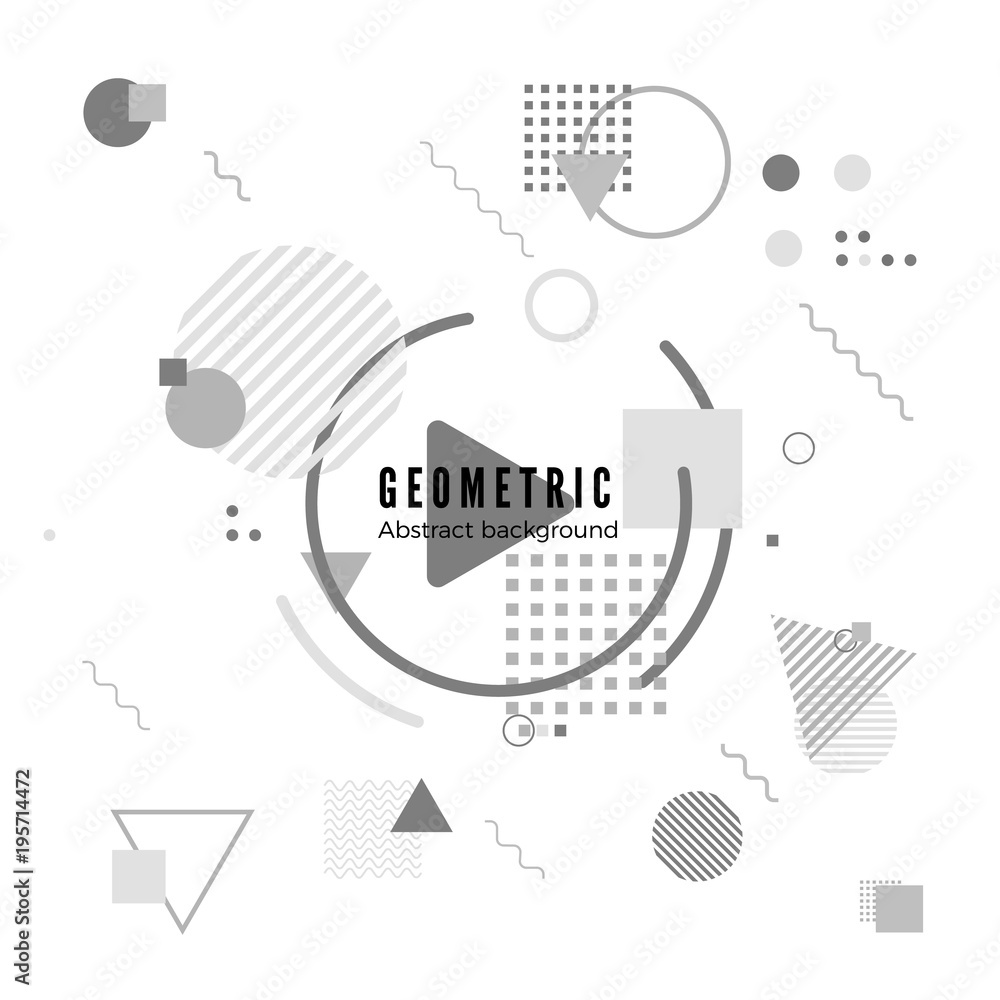 Poster geometric motion design texture. simple geometry pattern with frame and text. identity banner print.