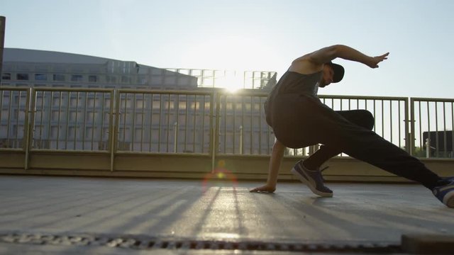 B-boy doing some stunts