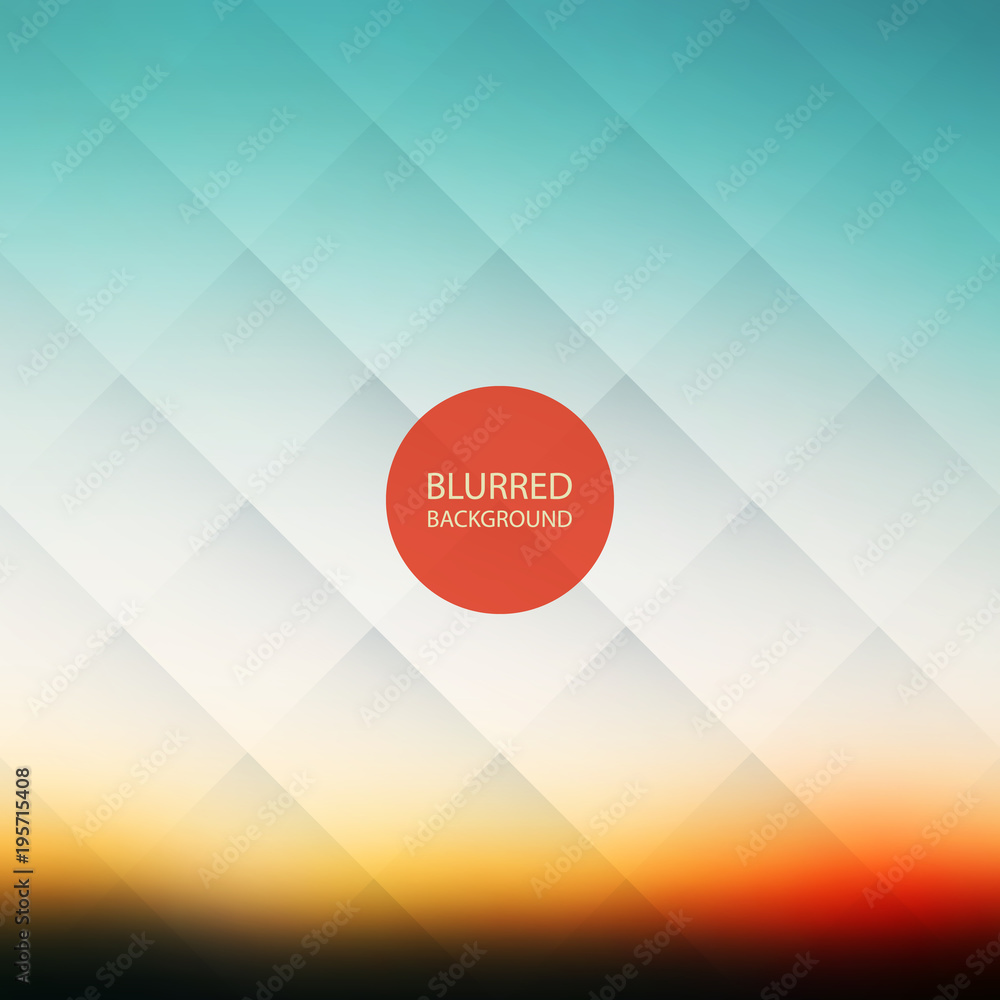 Poster abstract background with blurred image and transparent grid