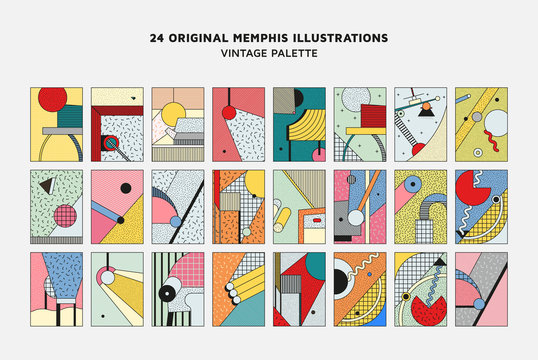 Universal vector seamless patterns set of simple elements
