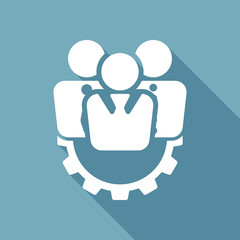 Obraz premium . White flat icon with long shadow on background