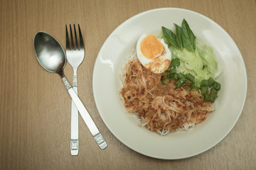Thai vermicelli eaten with curry
