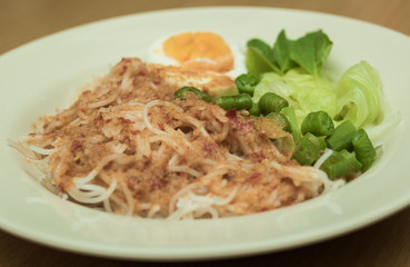 Thai vermicelli eaten with curry