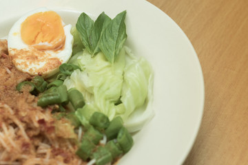 Thai vermicelli eaten with curry