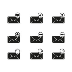 Set of envelopes email icons