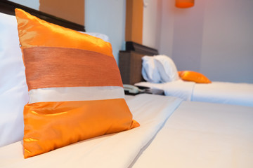 Thai silk orange pillow