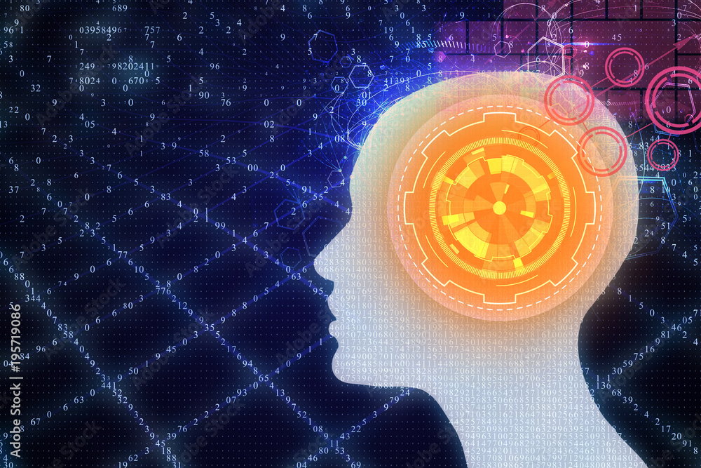 Poster artificial intelligence and innovation concept