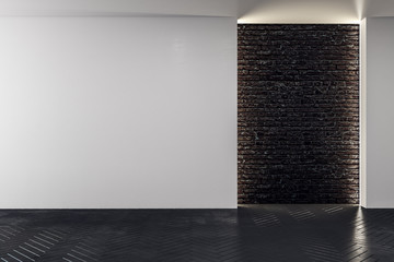 Wall with empty banner in modern interior