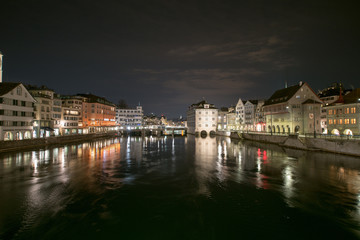 Zuerich Limmat by Night