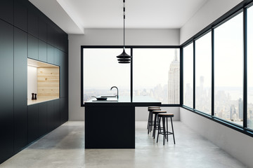 Clean kitchen studio interior