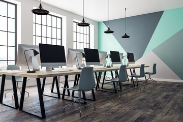 Contemporary coworking office interior