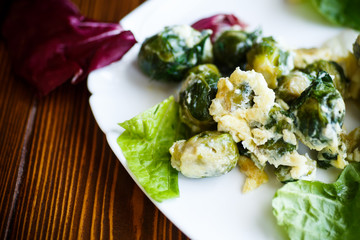 omelette with Brussels sprouts