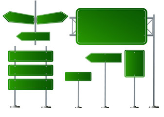 Set of road signs isolated on transparent background. Vector illustration