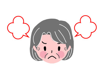 高齢女性　顔　表情