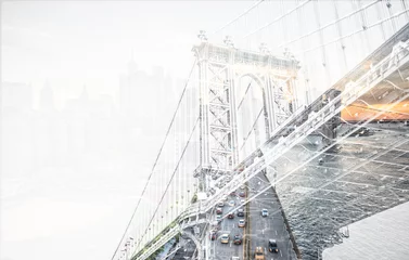 Fotobehang Manhattan bridge in New york city © oneinchpunch