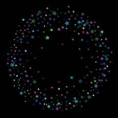 Glitter Vector Falling Stars Pattern. Carnival Festival Confetti Celebration Border. Christmas, New Year, Birthday, Music Firework. Modern Gift Voucher Glitter Vector Falling Stars Pattern.