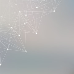 Geometric abstract background with connected line and dots. Structure molecule and communication. Scientific concept for your design. Medical, technology, science background. illustration.