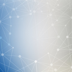 Geometric abstract background with connected line and dots. Structure molecule and communication. Scientific concept for your design. Medical, technology, science background. illustration.