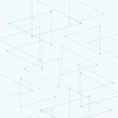 Geometric abstract background with connected line and dots. Structure molecule and communication. Scientific concept for your design. Medical, technology, science background. illustration.