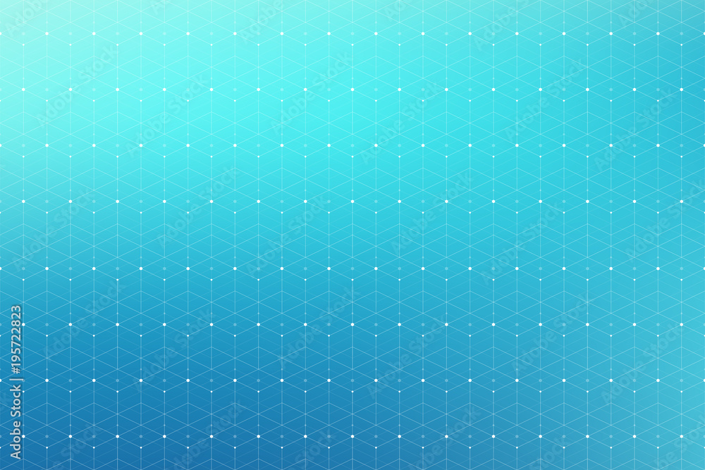 Poster Geometric pattern with connected line and dots. Grey graphic background connectivity. Modern stylish polygonal backdrop for your design, illustration.