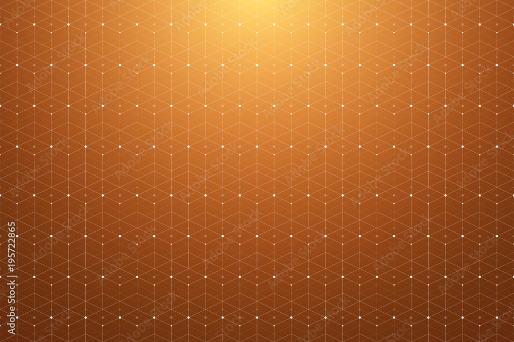 Poster Geometric pattern with connected lines and dots. Graphic background connectivity. Modern stylish polygonal backdrop communication compounds for your design. Lines plexus, illustration.