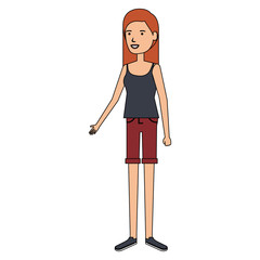 beautiful woman avatar character vector illustration design