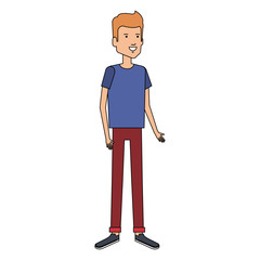 young man avatar character vector illustration design