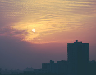 Morning sun with beautiful clouds and house cucoloris aside