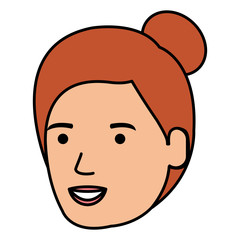 beautiful woman head avatar character vector illustration design