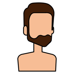 young man shirtless avatar character vector illustration design