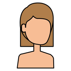 beautiful woman shirtless avatar character vector illustration design