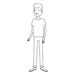 young man avatar character vector illustration design