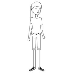 beautiful woman avatar character vector illustration design