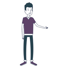 young man avatar character vector illustration design