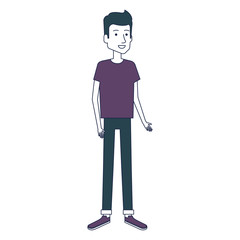 young man avatar character vector illustration design
