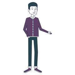 young man avatar character vector illustration design