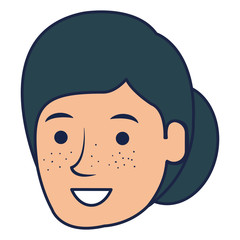 beautiful woman head avatar character vector illustration design