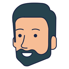 young man head avatar character vector illustration design